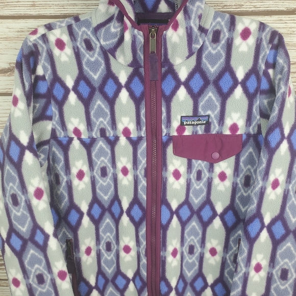 Patagonia Synchilla Womens Small Blue Pine Patch: Lupine Snap-T Hooded Jacket - Picture 3 of 13